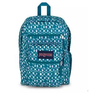 JanSport Blocky Teal Big Student Backpack NEW